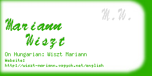 mariann wiszt business card